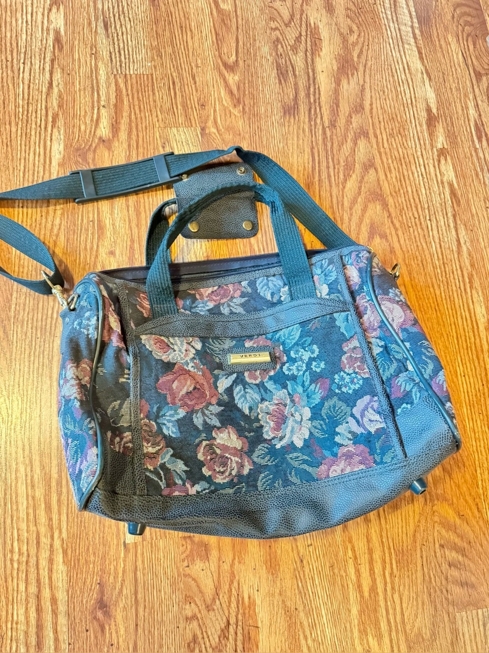 Vera Bradley Navy Floral Weekender Bag